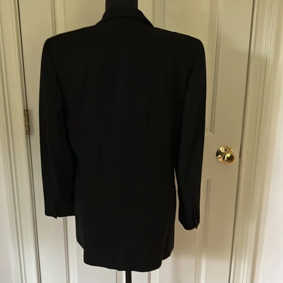 Liz Claiborne Collection vintage Tuxedo Jacket Blazer 100% Wool Size 6 - Picture 8 of 16